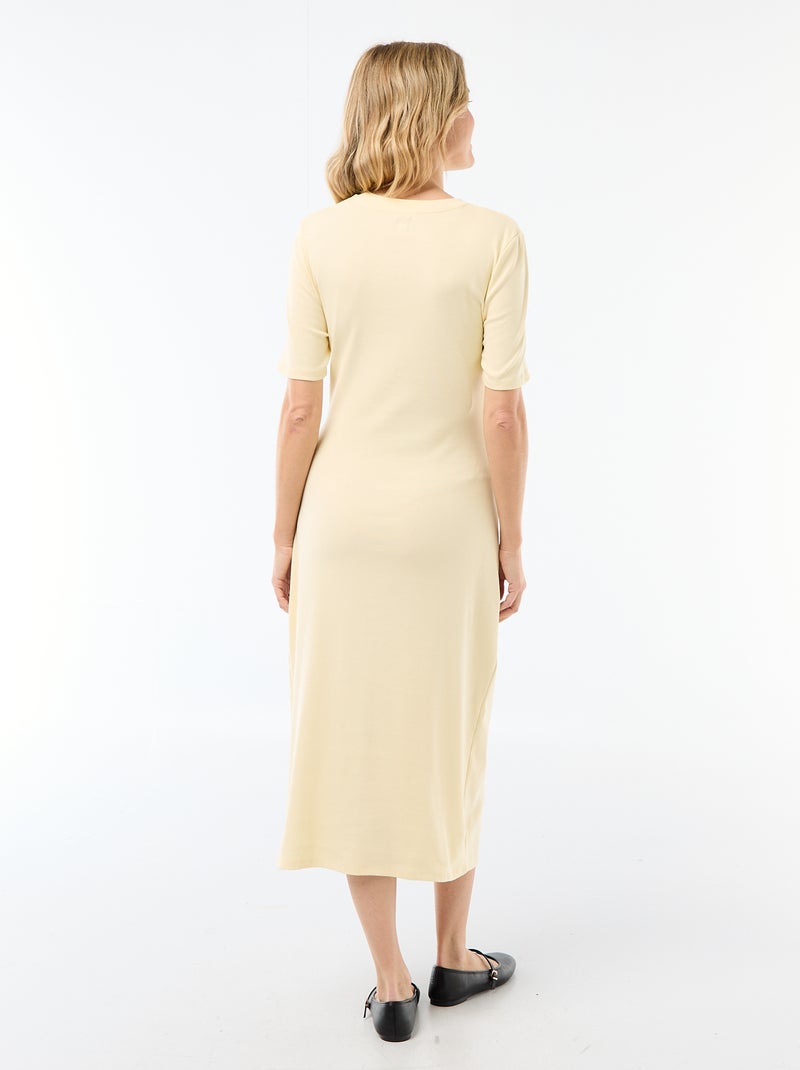 Robe grossesse torsadée devant Jaune - Kiabi
