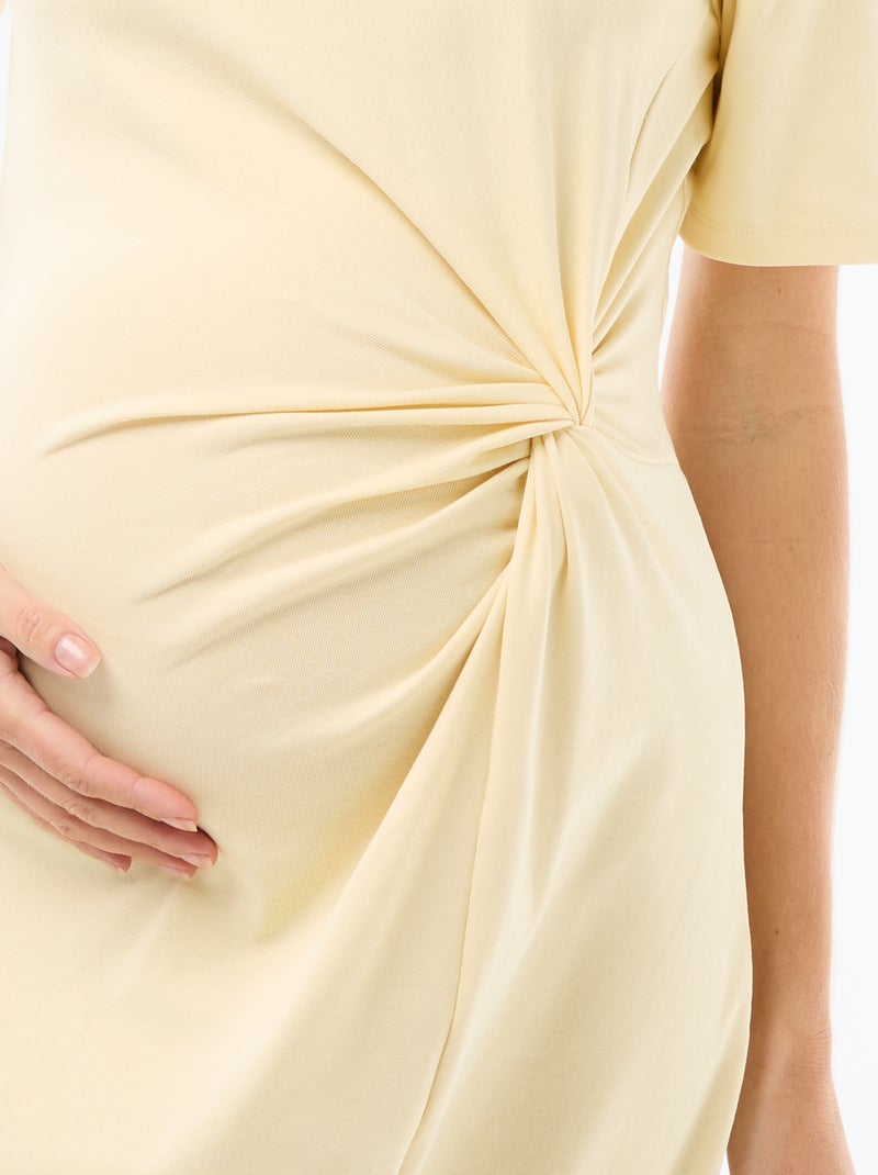 Robe grossesse torsadée devant Jaune - Kiabi