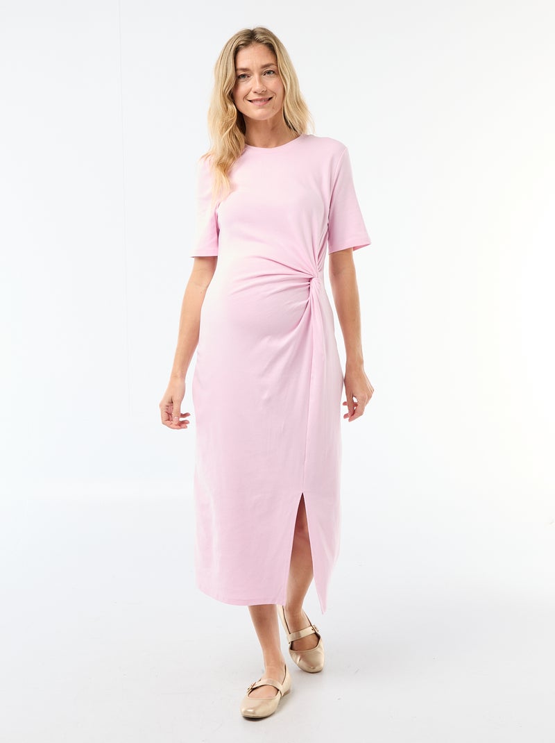 Robe grossesse torsadée devant Rose - Kiabi