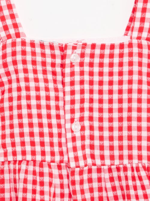 Robe imprimé vichy à étages - Kiabi