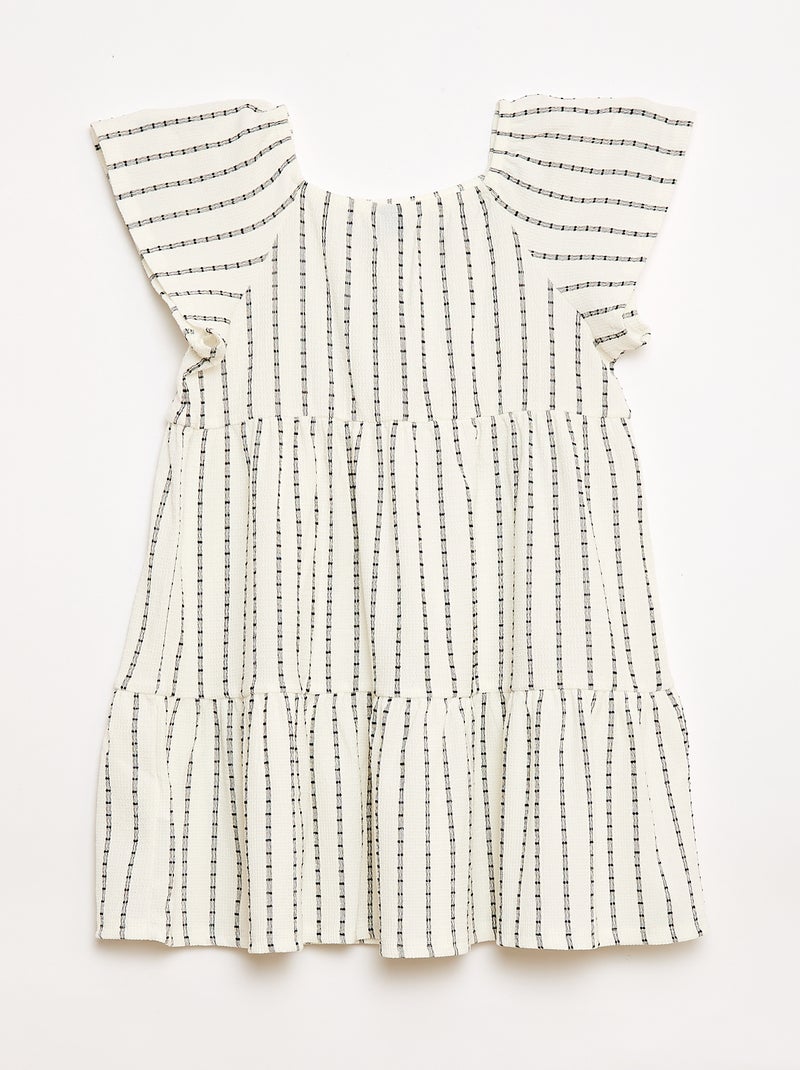 Robe légère à étage Blanc - Kiabi