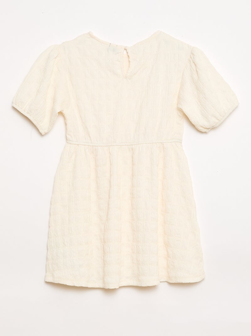 Robe légère unie à manches courtes Beige - Kiabi