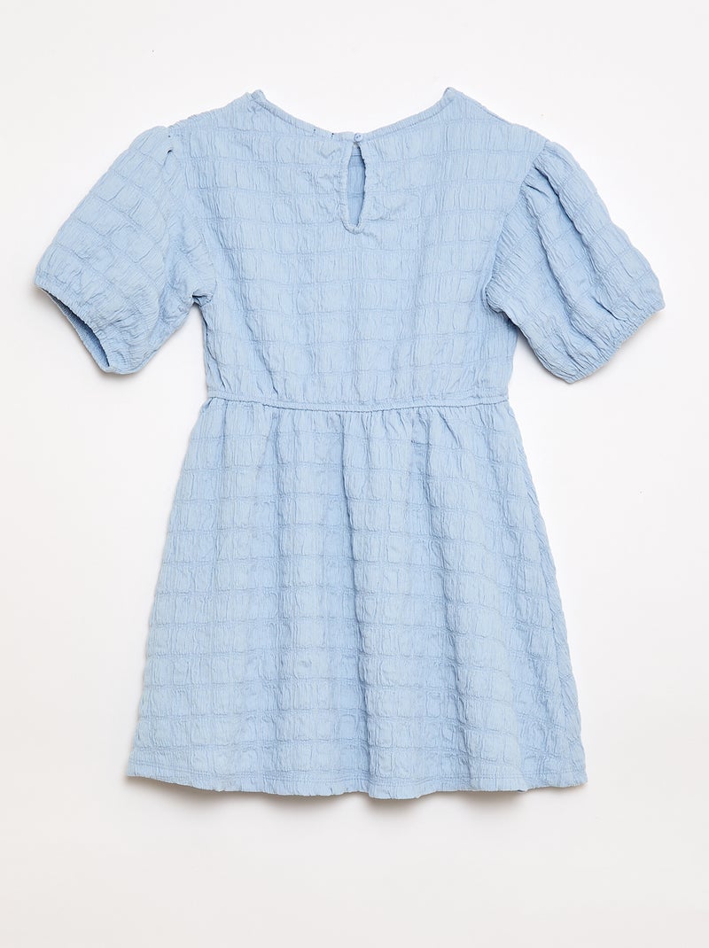 Robe légère unie à manches courtes Bleu - Kiabi