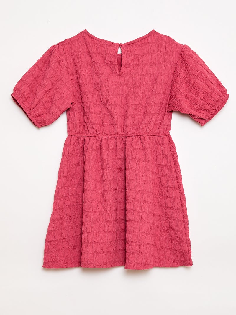 Robe légère unie à manches courtes Rose - Kiabi