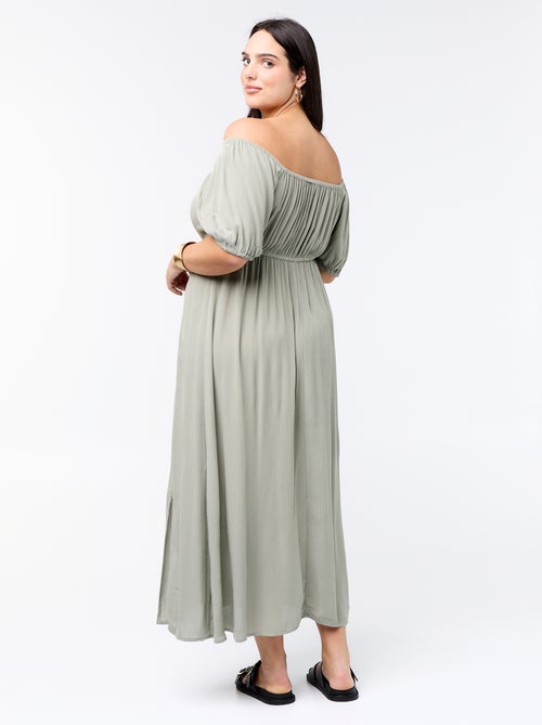 Robe longue à col rond décolleté - Kiabi