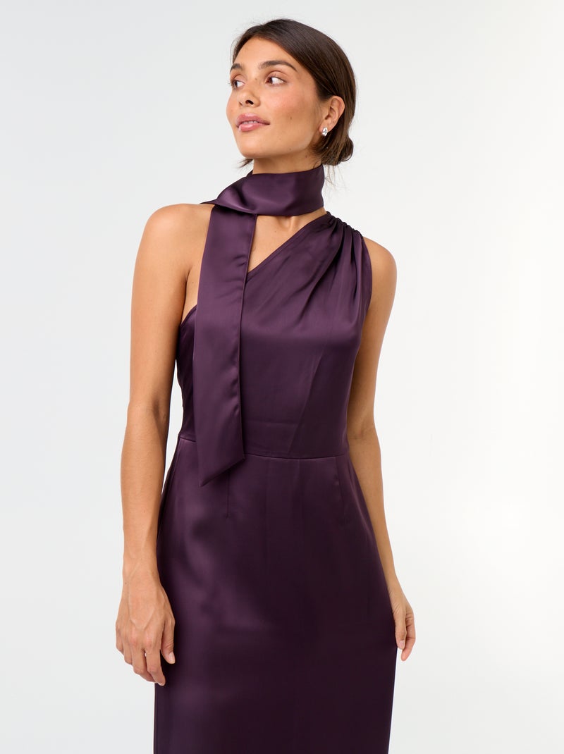 Robe longue à la coupe asymétrique Violet - Kiabi
