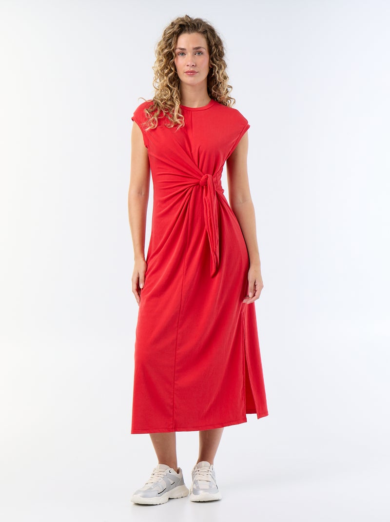 Robe longue à nouer Rouge - Kiabi