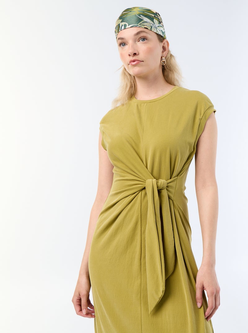 Robe longue à nouer Vert - Kiabi
