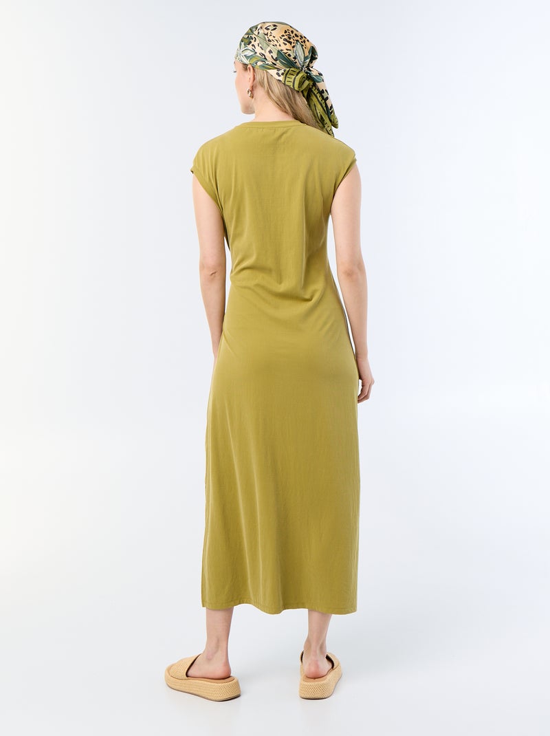 Robe longue à nouer Vert - Kiabi