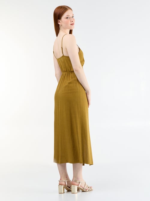Robe longue avec fines bretelles ajustables - Kiabi