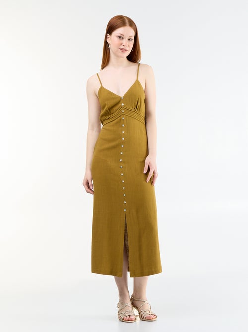 Robe longue avec fines bretelles ajustables - Kiabi