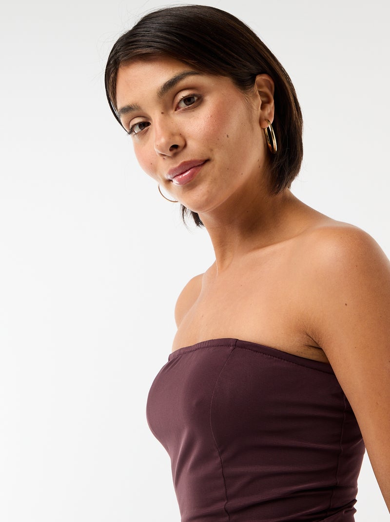 Robe longue bustier avec écharpe Violet - Kiabi