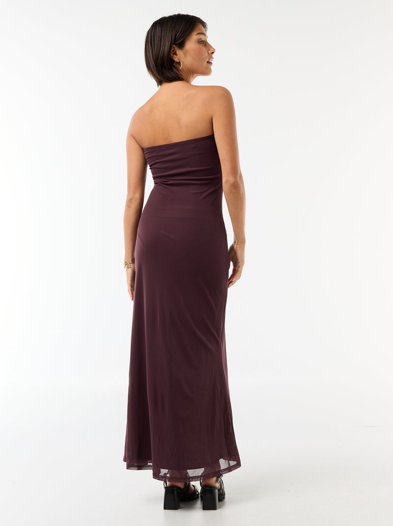Robe longue bustier avec écharpe Violet - Kiabi