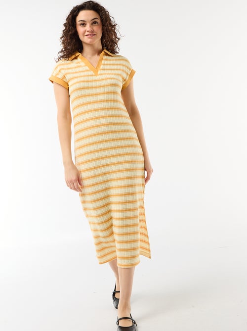 Robe longue col polo - Kiabi