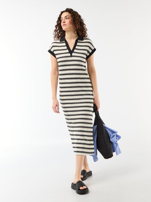 Robe longue col polo - Kiabi