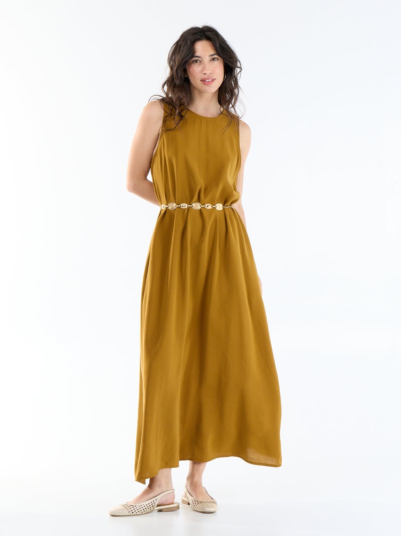 Robe longue coupe ample Marron - Kiabi