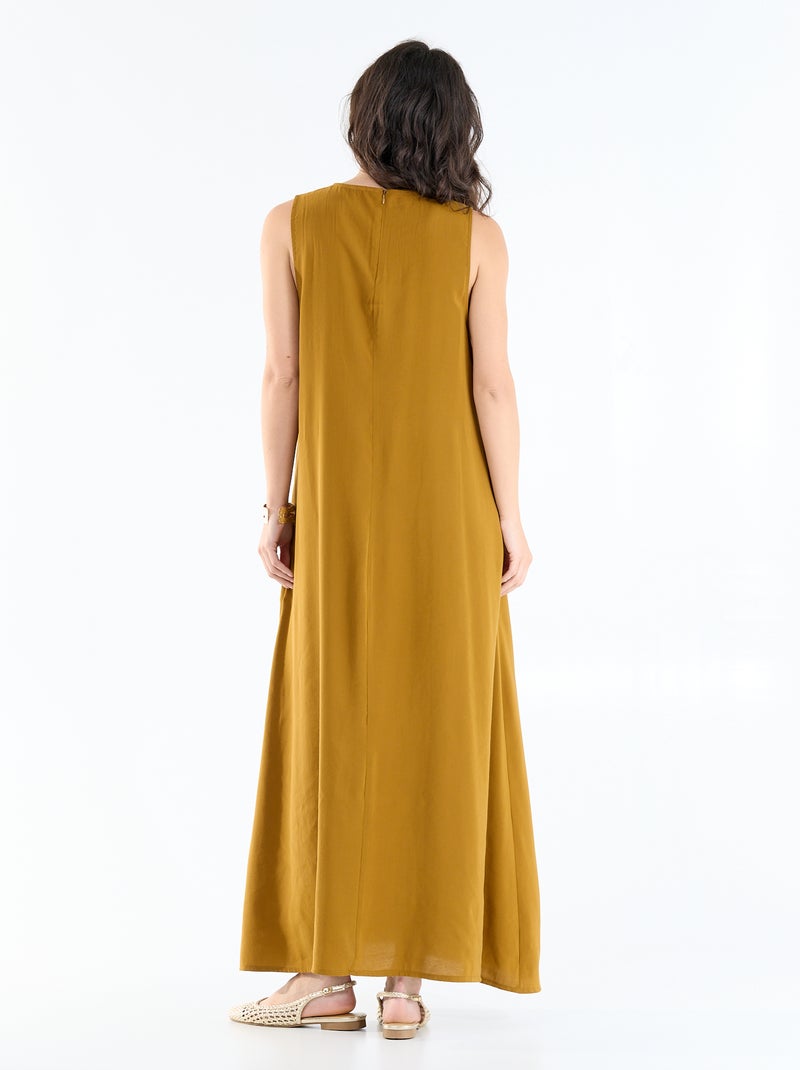 Robe longue coupe ample Marron - Kiabi