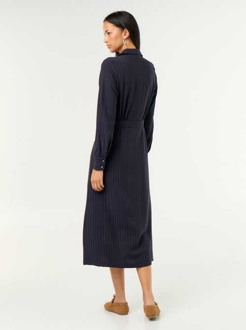 Robe longue coupe chemise - Kiabi
