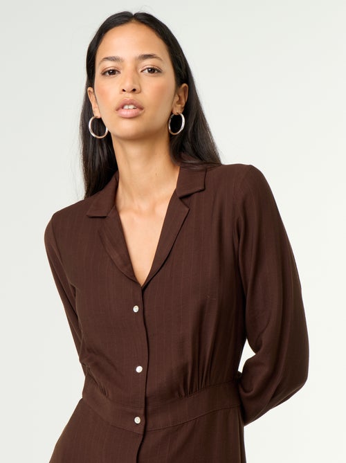 Robe longue coupe chemise - Kiabi
