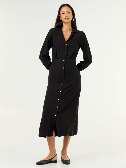 Robe longue coupe chemise - Kiabi