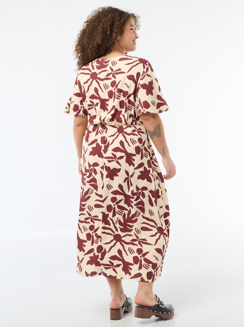 Robe longue coupe portefeuille - Kiabi