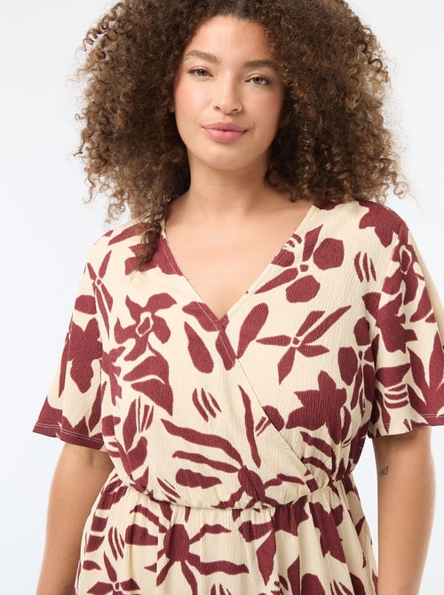 Robe longue coupe portefeuille - Kiabi