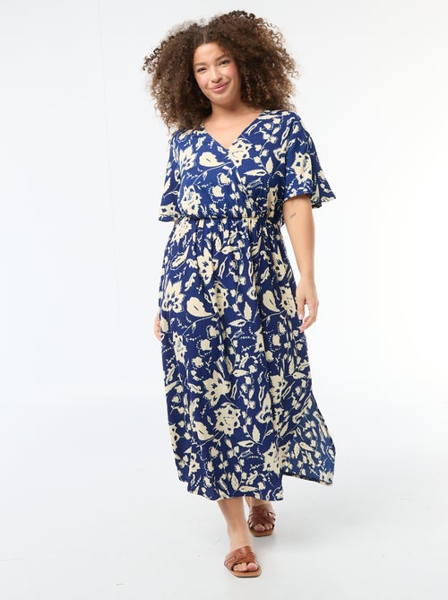 Robe longue coupe portefeuille - Kiabi