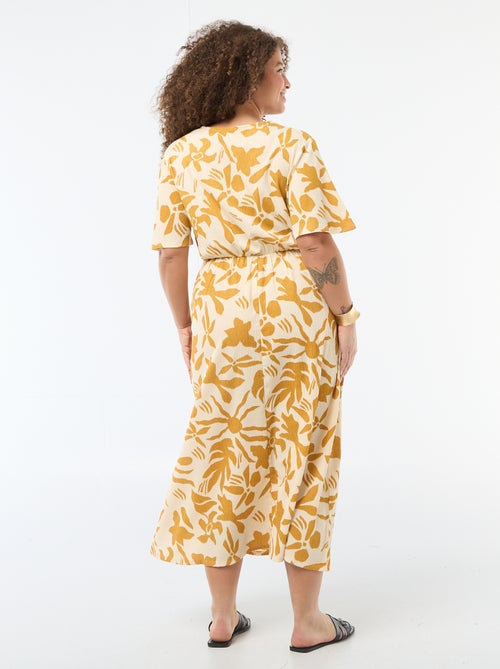 Robe longue coupe portefeuille - Kiabi