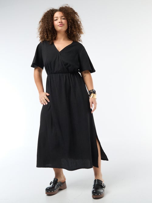 Robe longue coupe portefeuille - Kiabi