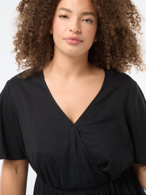 Robe longue coupe portefeuille - Kiabi