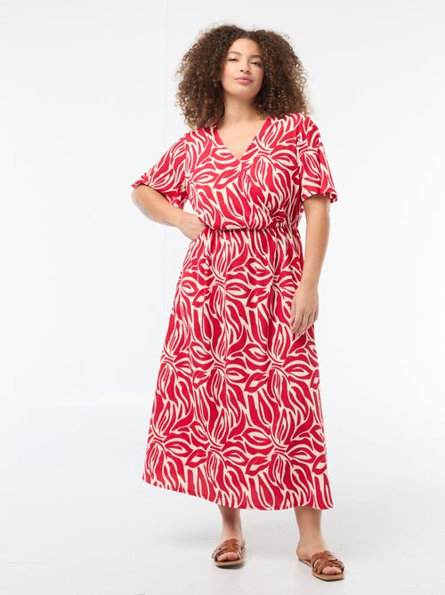 Robe longue coupe portefeuille - Kiabi