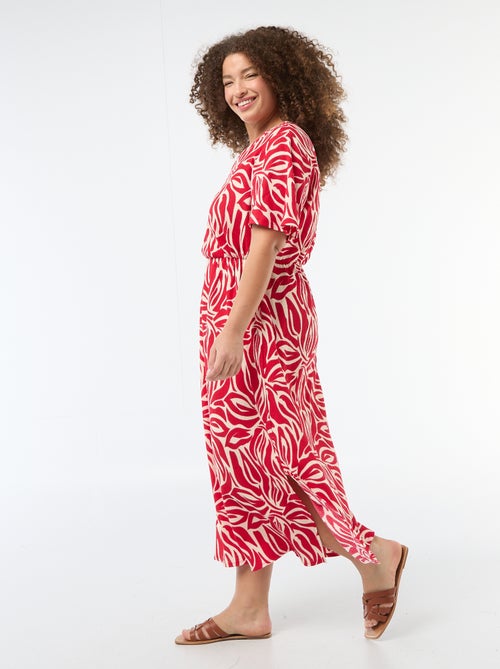 Robe longue coupe portefeuille - Kiabi