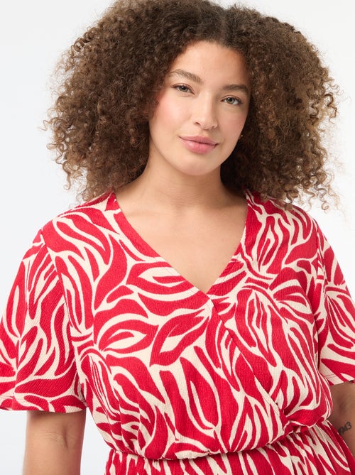 Robe longue coupe portefeuille - Kiabi