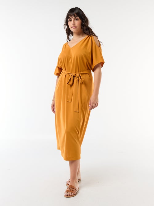 Robe longue de cérémonie à manches courtes - Kiabi