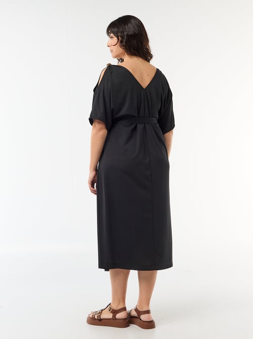 Robe longue de cérémonie à manches courtes - Kiabi