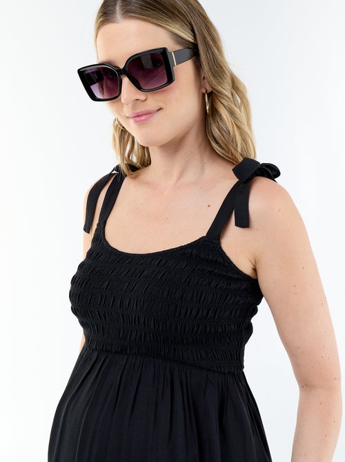 Robe longue de maternité smockée - Kiabi