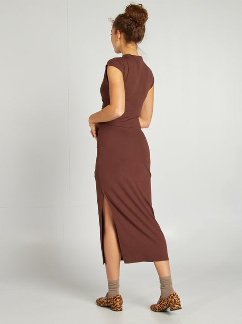 Robe longue effet drapé - Kiabi