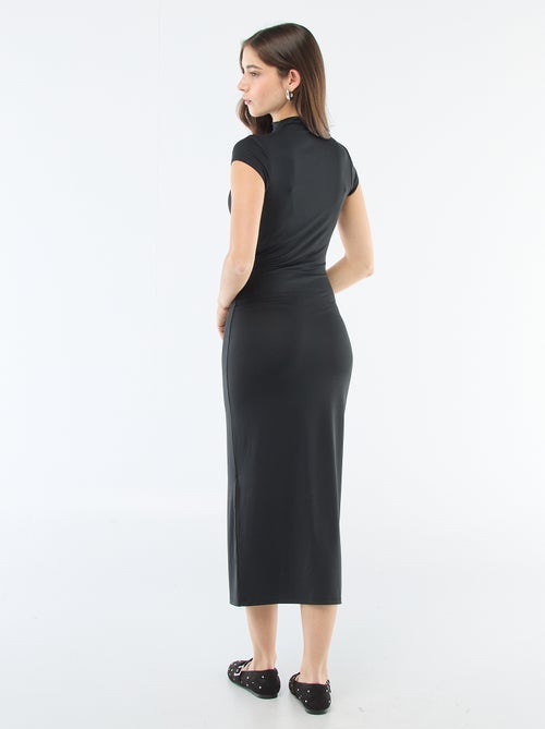 Robe longue effet peau de pêche - Kiabi