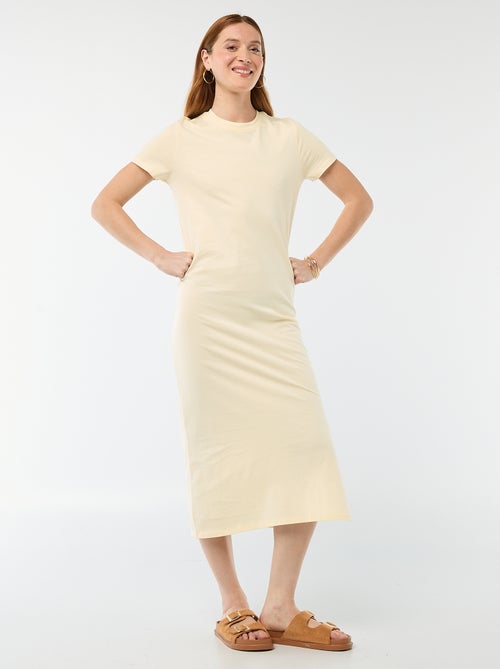 Robe longue en jersey manches courtes - Kiabi