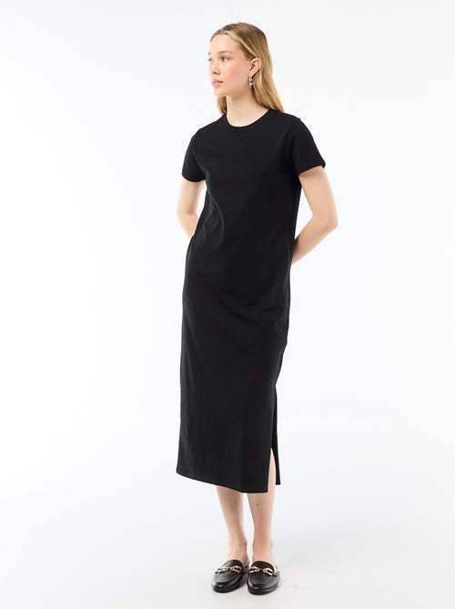 Robe longue en jersey manches courtes - Kiabi