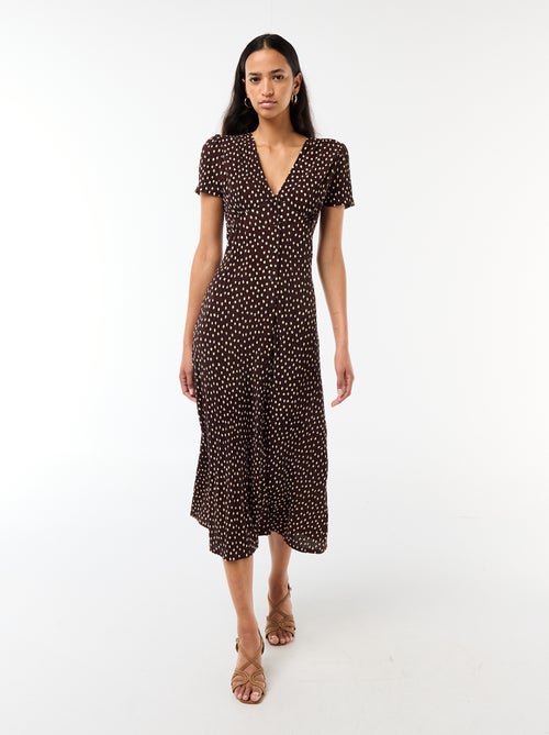 Robe longue imprimée all-over fine - Kiabi