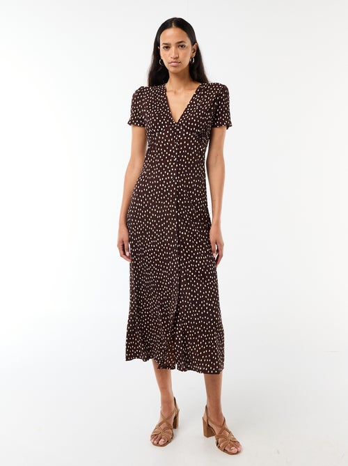 Robe longue imprimée all-over fine - Kiabi