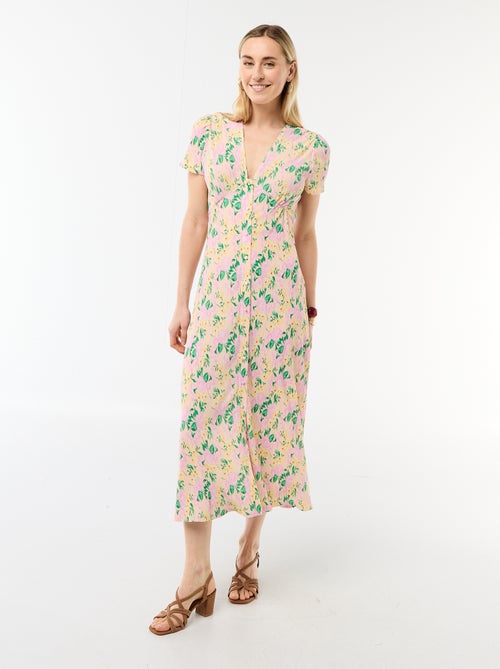 Robe longue imprimée all-over fine - Kiabi