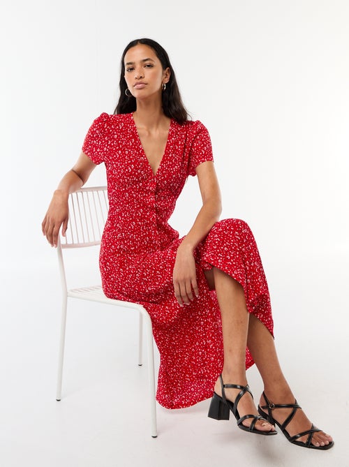 Robe longue imprimée all-over fine - Kiabi