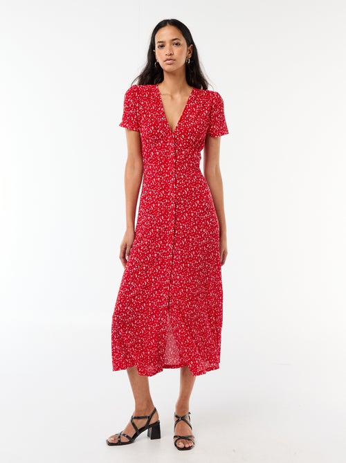 Robe longue imprimée all-over fine - Kiabi