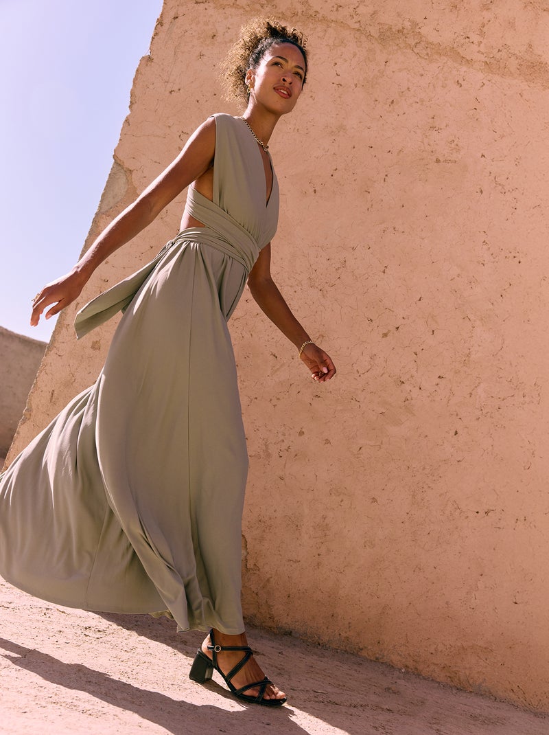 Robe longue multipositions Vert - Kiabi