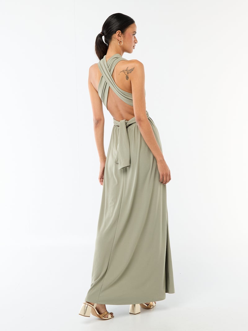 Robe longue multipositions Vert - Kiabi