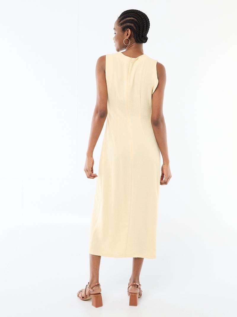 Robe longue sans manches avec effet drapé Jaune - Kiabi
