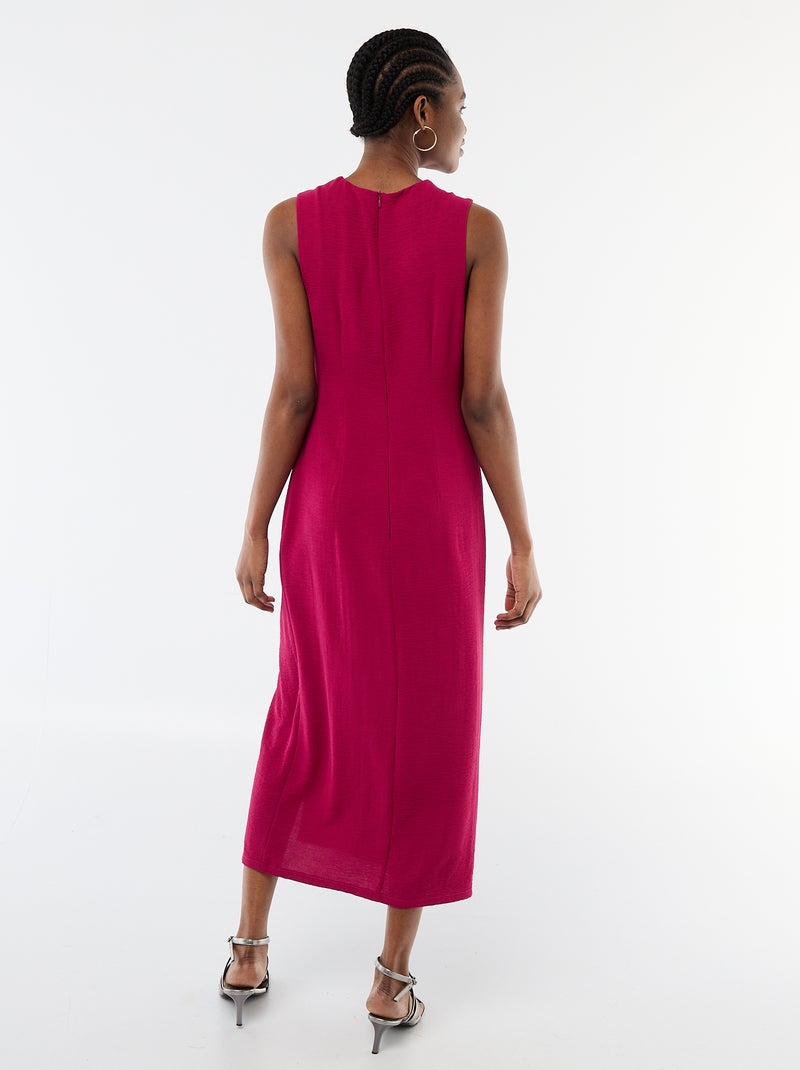 Robe longue sans manches avec effet drapé Rouge - Kiabi