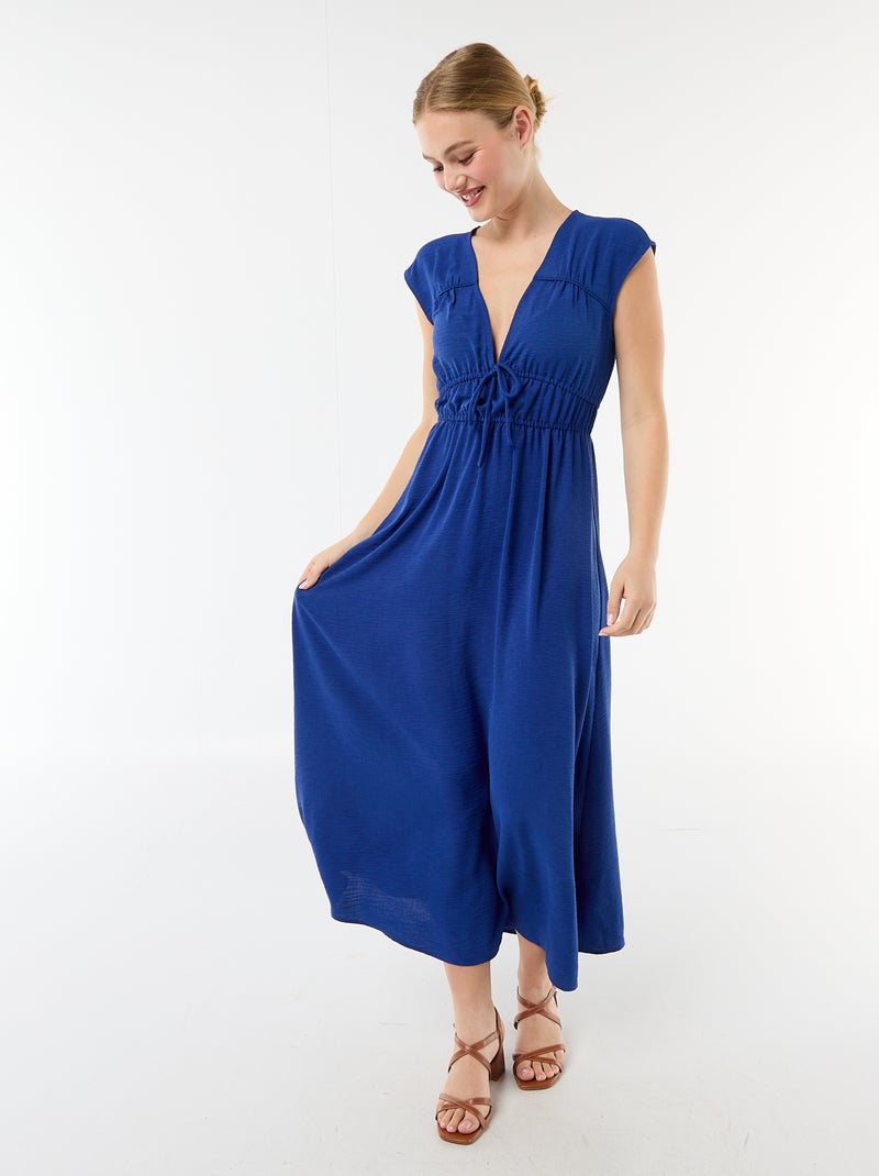Robe longue sans manches avec nœud Bleu - Kiabi